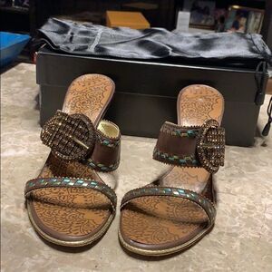 Giuseppe Zanotti Design brown sparkle sandals